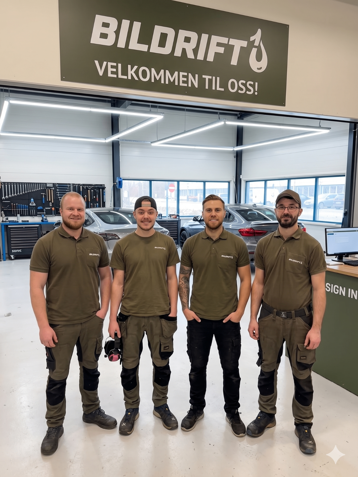 Bildrift 1-teamet i verkstedet i Stokke
